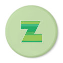 Green Striped Monogram - Letter Z magnets