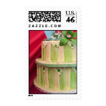 Green striped postage