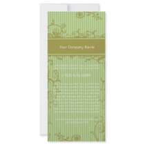 Green Striped Rack Card Swirl Label rack cards