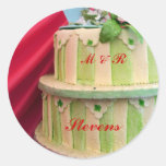 Green striped sticker