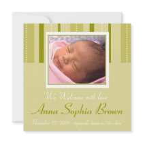 Green Stripes Announcement invitations by myhome71 Green Stripes Announcement invitations