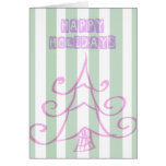 Green Stripes Christmas Tree Card