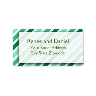 Green Stripes Custom Return Address Labels label