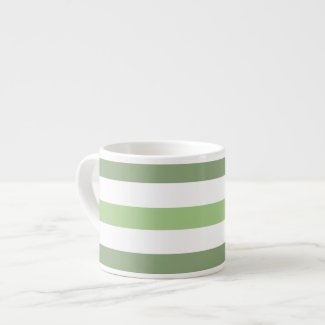 Green Stripes Horizontal Espresso Mug Espresso Cup