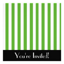 Green Stripes Invitation invitations