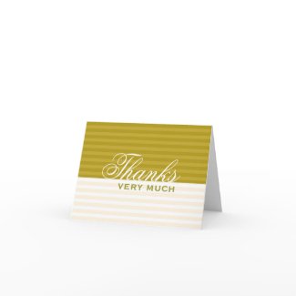 Green Stripes : : Modern Thank You Cards card