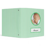 Green Stripes New Baby Book Binder