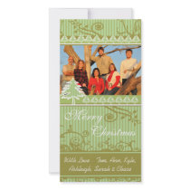 Green Stripes Pine Swirl Holiday Family Pictures photo cards by samack Green Stripes Pine Swirl Holiday Family Pictures photo cards
