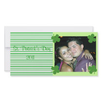 Green Stripes St. Patrick's Photo Card