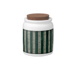Green stripes upholstery fabric candy dish