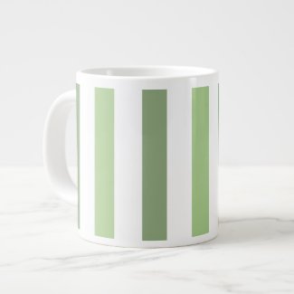 Green Stripes Vertical Specialty Mug Extra Large Mugs