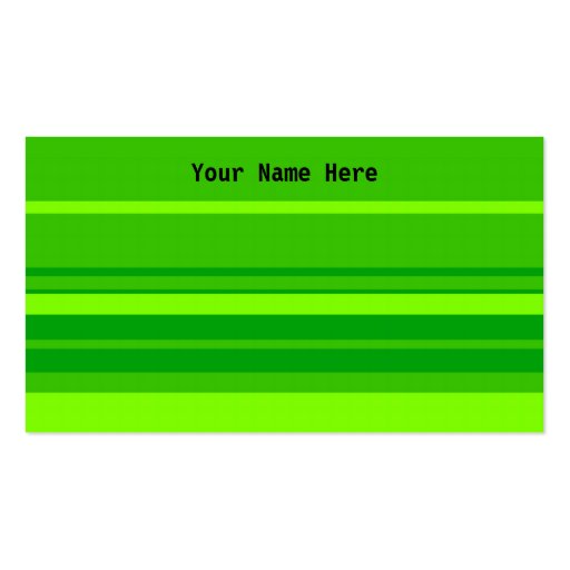 Green Stripes, Your Name Here Business Card Templates