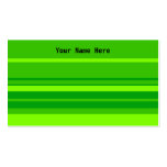 Green Stripes, Your Name Here Business Card Templates