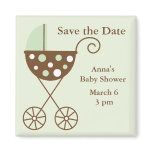 Green Stroller Baby Shower Save the Date magnets