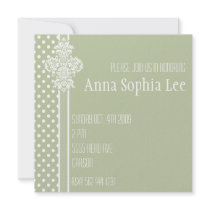 Green Stylish Damask Invitation