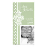 Green Stylish Damask Photo Card