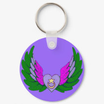 Green Sufi Winged Heart keychain by armaiti Green Sufi Winged Heart keychain