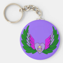 Green Sufi Winged Heart keychain