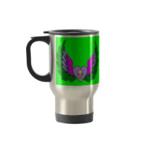 Green Sufi Winged Heart Travel Mug by armaiti Green Sufi Winged Heart Travel Mug
