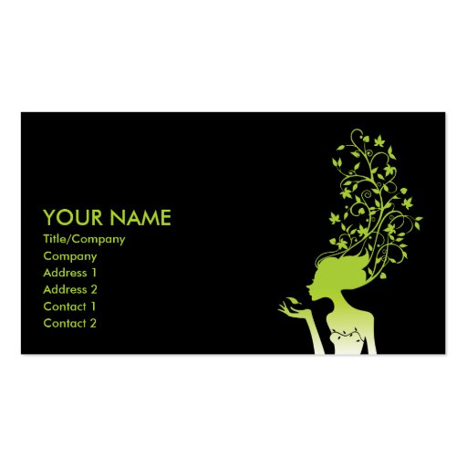green sugar business card (front side)