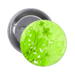 Green summer flowers pinback buttons