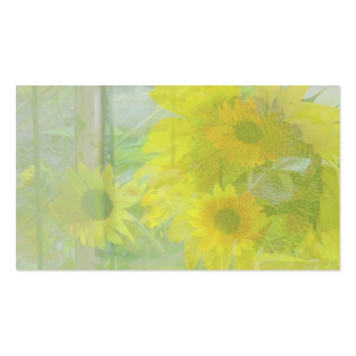 Green Sunflower Biz Card Template Business Cards (back side)