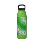 Green suns seamless pattern water bottle
