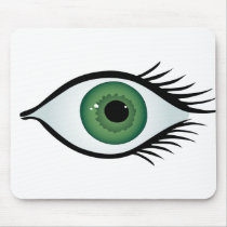 green surprised eye mousepads by VioDeSign green surprised eye mousepads