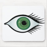 green surprised eye mouse mat