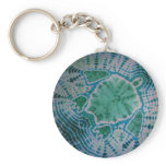 Green Swimming Turtle Ripples Tie Dye keychains