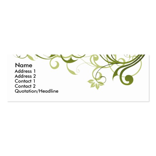 Green Swirl Business Cards (front side)