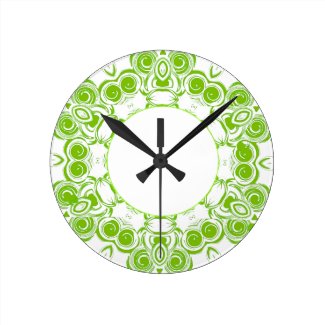 Green Swirl Designed CUstomizable Clock