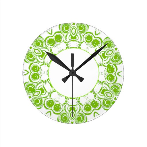 Green Swirl Designed CUstomizable Clock