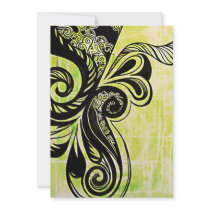 Green Swirl Invitation