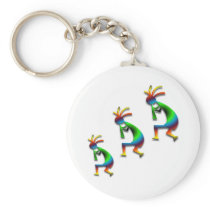 Green Swirl Kokopellis Keychains