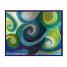 Green Swirl Post Card
