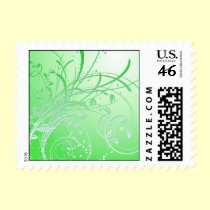 Green Swirl postage