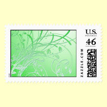 Green Swirl postage