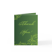 Green Swirl: Thank You Card cards