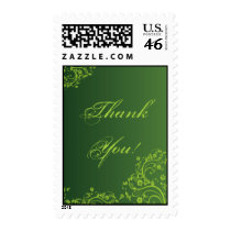 Green Swirl: Thank You US Postage Stamps stamps