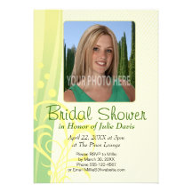Green Swirls Bridal Shower Invitation
