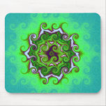 Green Swirls Kaleidoscope Mousepad