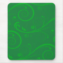Green Swirls Mouse Pads