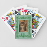 Green Swirls Photo Playing Cards to Customize playing cards