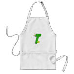 Green T monogram aprons