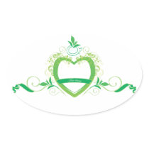 Green tea oval stickers