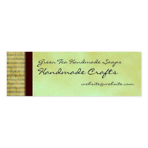 Green Tea Theme Business Card Hangtag (front side)