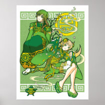 Green Tea Under the Jade Sky Poster Print posters