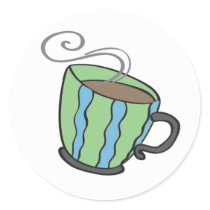 Green Teacup Sticker