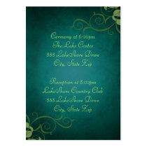 Green & Teal Scroll Guest Info Business Card
